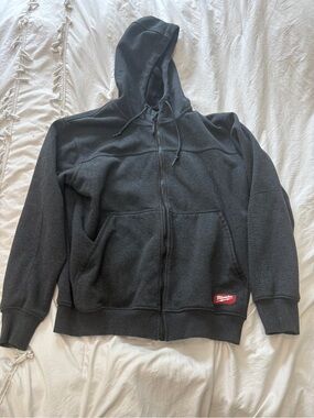 Milwaukee Dark Grey Full-Zip Hooded Sweater (Medium, Men’s)